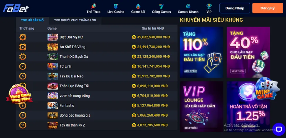 Cấp độ VIP Đồng của luckywin nổ hũ
